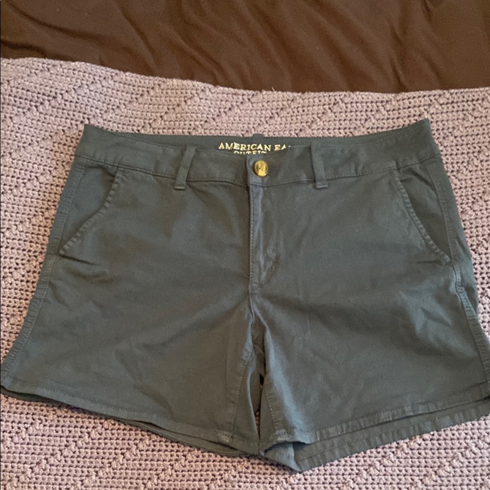 American Eagle Outfitters Blue MIDI Shorts AEO TWILL Size 14